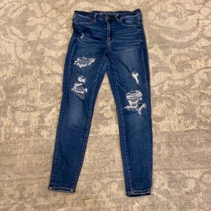 Womens Skinny High Waisted Ripped Jeans Size 8